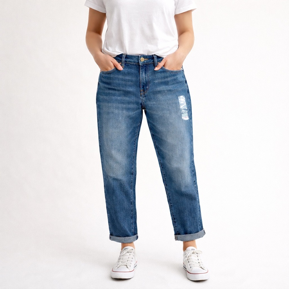 Levi's Boyfriend Jeans Cuffed Hem Medium Wash Size 31